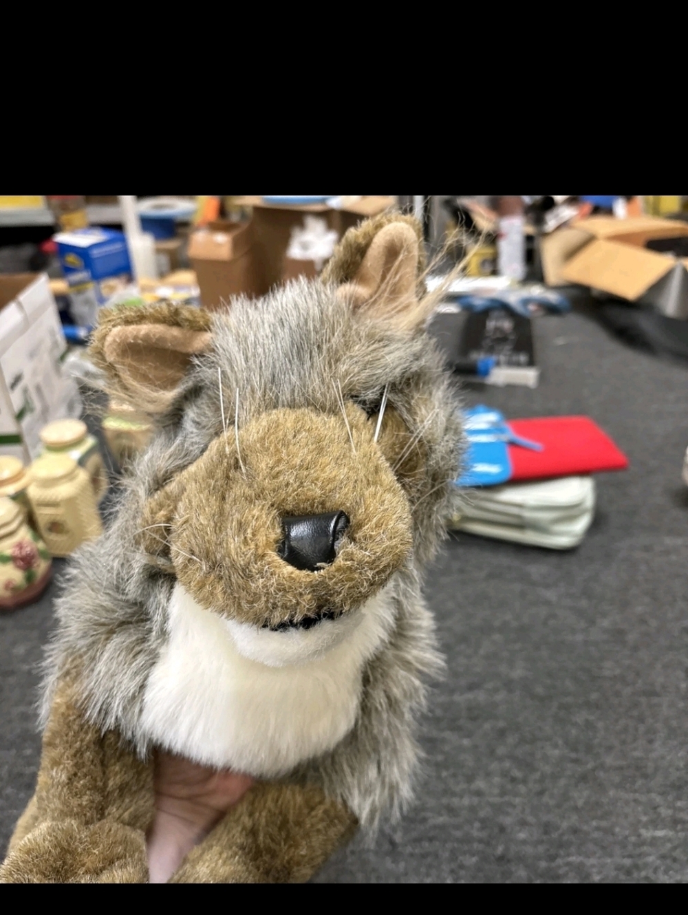 Folk Coyote Wolf Large Full Body Plush Hand Puppet/Golf  16"